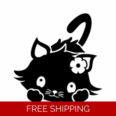 cute Cat with flower Die Cut Vinyl Decal sticker cute Cat with flower Die Cut Vinyl Decal sticker